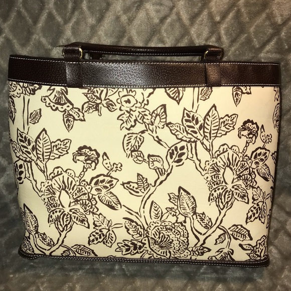 Estée Lauder tote, with brown flower design - Picture 5 of 6